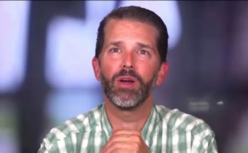 Donald Trump Jr speaking during public appearance